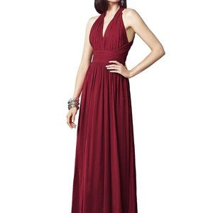 Dessy Collection Burgundy Maxi Dress